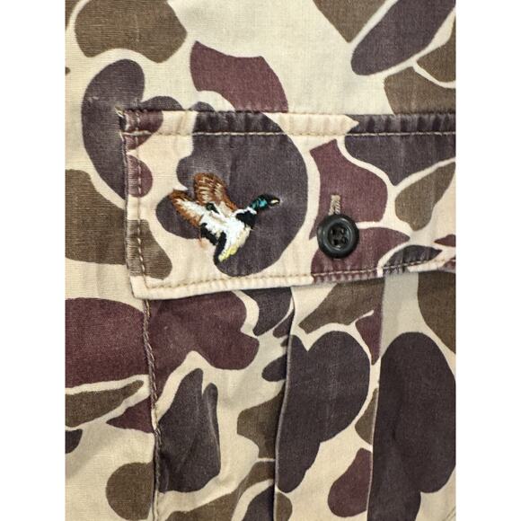 Winchester Vintage Jacket Large Brown Frog Camo Lightweight Duck Hunting Button - Picture 5 of 5